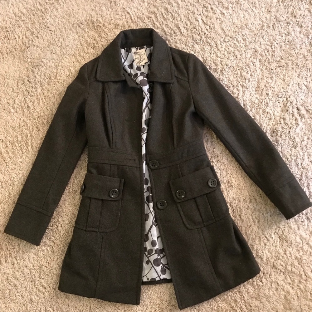 Dark green pea coat from Nordstrom